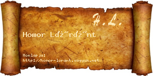 Homor Lóránt névjegykártya