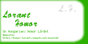 lorant homor business card